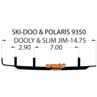 Коньки для лыж снегоходв Ski-Doo и Polaris DS4-9350